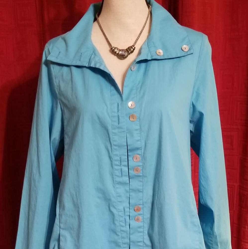 Amelline Light Blue L/S Ladies Blouse